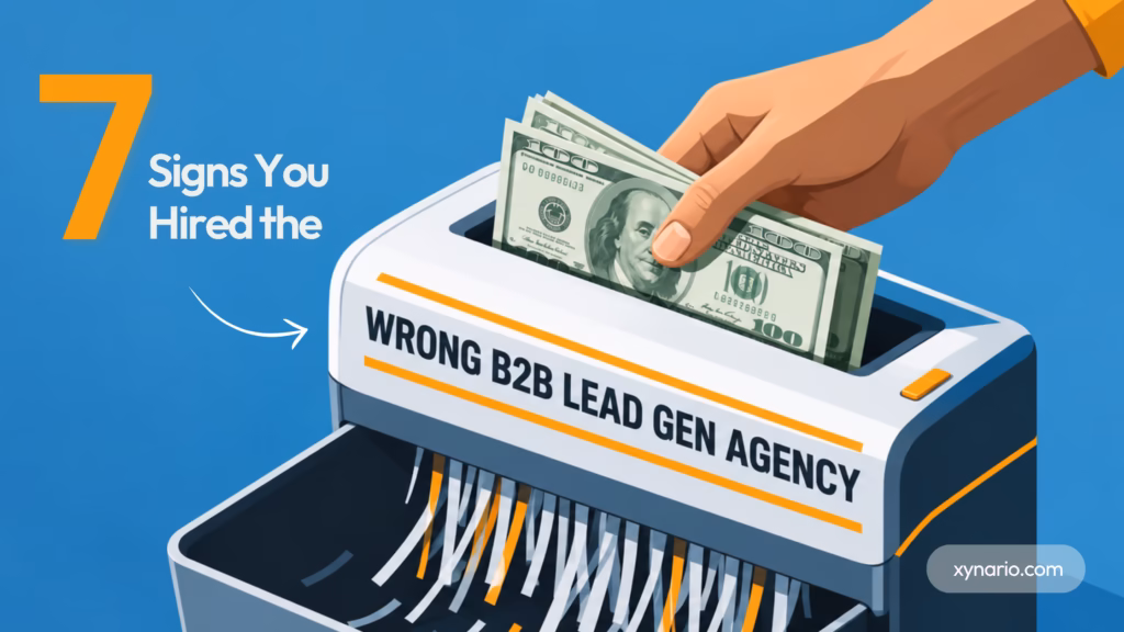 7 signs you hired the wrong B2B lead generation agency if the contacts landing in your CRM can't be verified for budget, decision-making authority, or a real timeline to buy. The specific signs differ depending on whether you're still evaluating a pitch, already running campaigns, or locked into a contract, but the underlying problem is the same in all three cases: volume without verification.